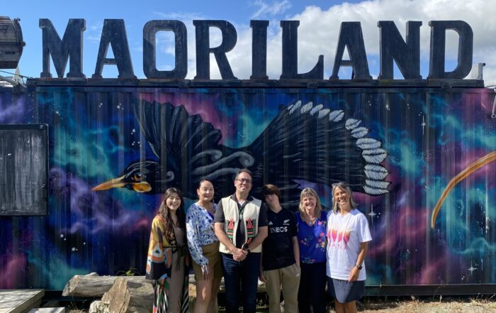 native american delegation at maoriland.