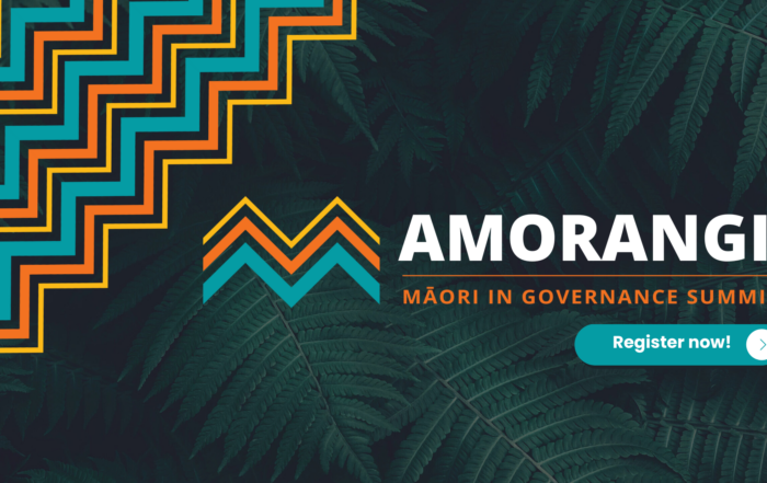 Amorangi: Māori in Governance Summit register now graphic.
