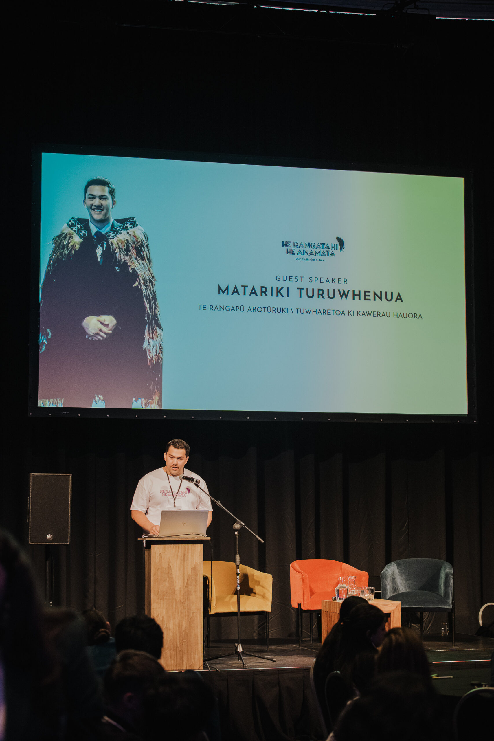 Guest speaker Matariki Turuwhenua presenting at Toi Kai Rawa conference